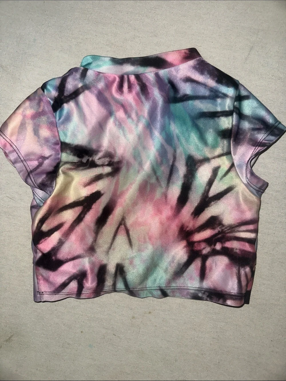 Kids Size 4/5 Tie-Dye Pastel Crop Top with Side Knot -
